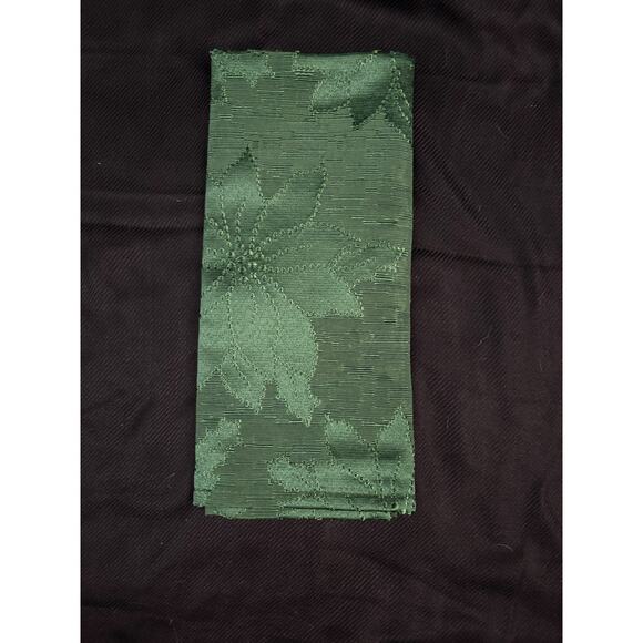 Bardwil Linens Placemats & Napkin Winter Joy Green Damask Poinsettias Christmas - Picture 7 of 9